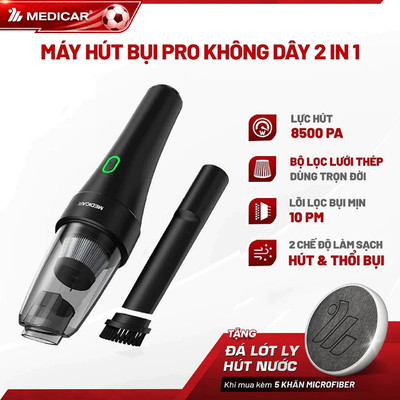 MÁY HÚT BỤI & THỔI BỤI KHÔNG DÂY đa năng Medicar, hút thổi siêu mạnh 8.500PA, hút bụi mịn ô tô 10PM