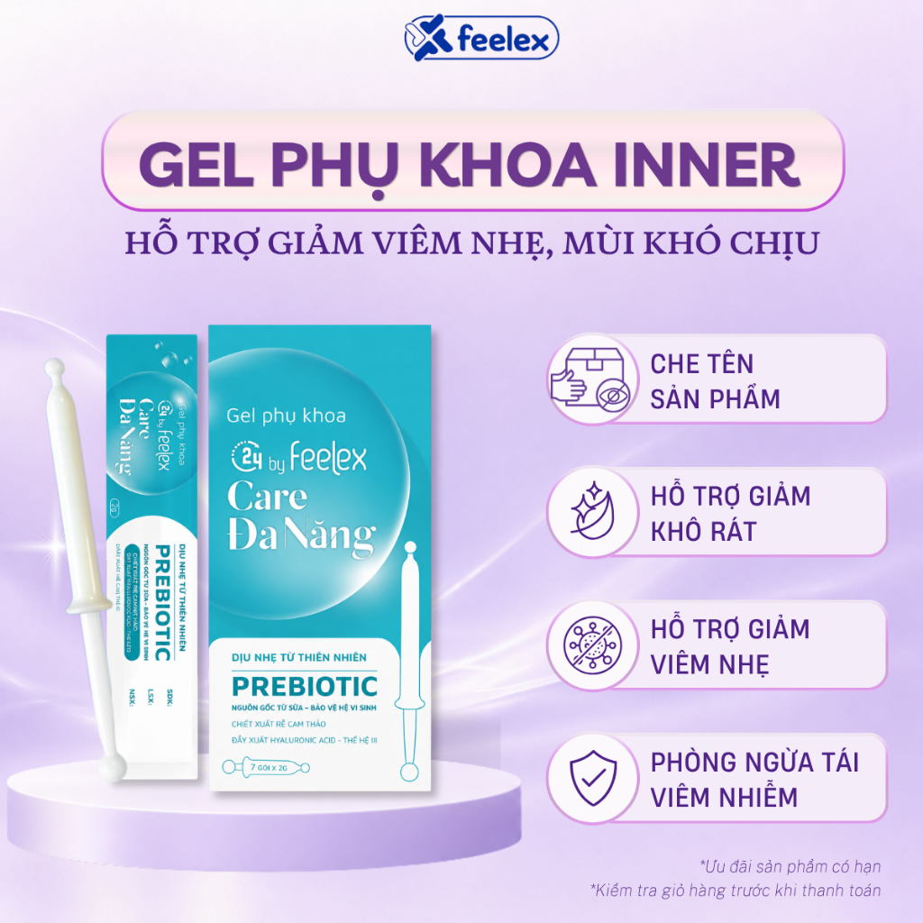 Dung dịch vệ sinh phụ nữ đũa thần inner C24 By Feelex Care Đa Năng, vệ sinh vùng kín tiện lợi, an to