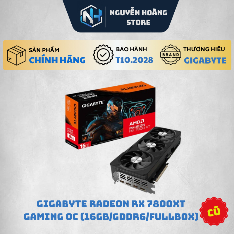 VGA card màn hình Gigabyte Radeon RX 7800XT GAMING OC 16GB Cũ