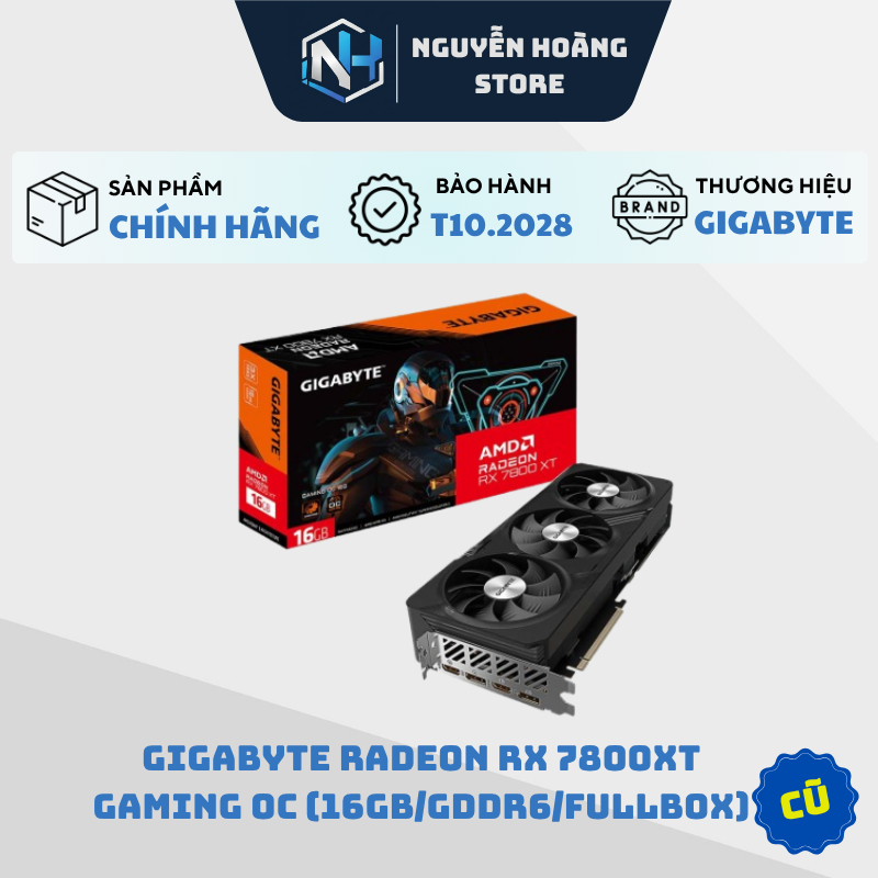 VGA card màn hình Gigabyte Radeon RX 7800XT GAMING OC 16GB Cũ