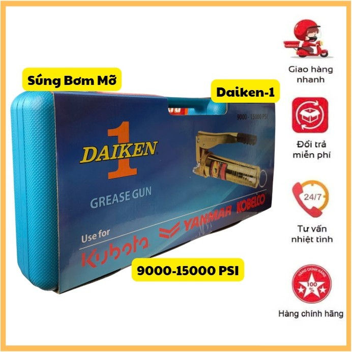 🎁 Súng Bơm Mỡ 9000-15000 PSI Daiken-1_Dùng Cho Mỡ Sâu_Hàng Nhập Khẩu, Chất lượng Cao