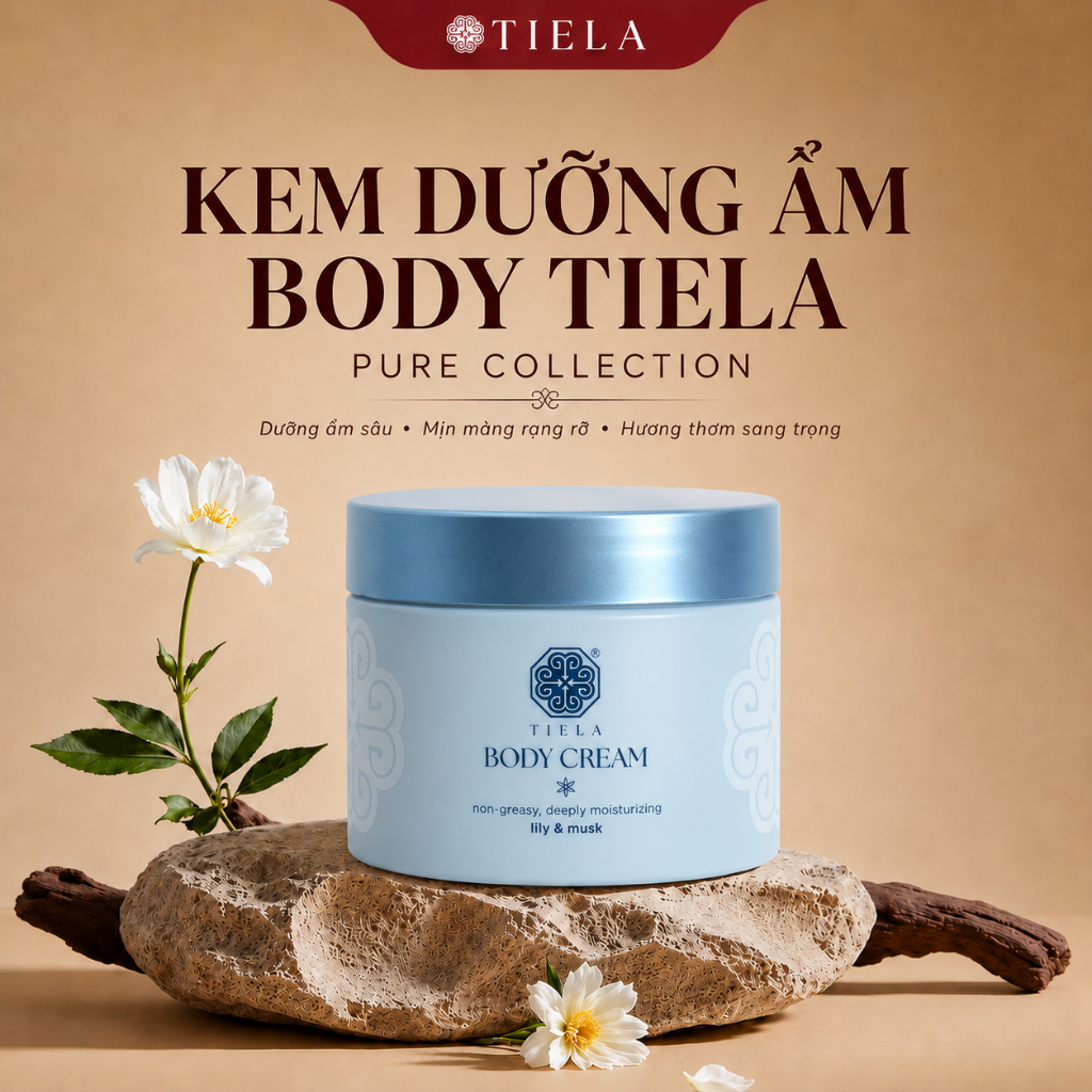 [TIELA] Kem Dưỡng Ẩm Body TIELA Pure Collection - Hương Lily & Musk, Dưỡng Da Mềm Mịn, Cấp Ẩm Sâu 20