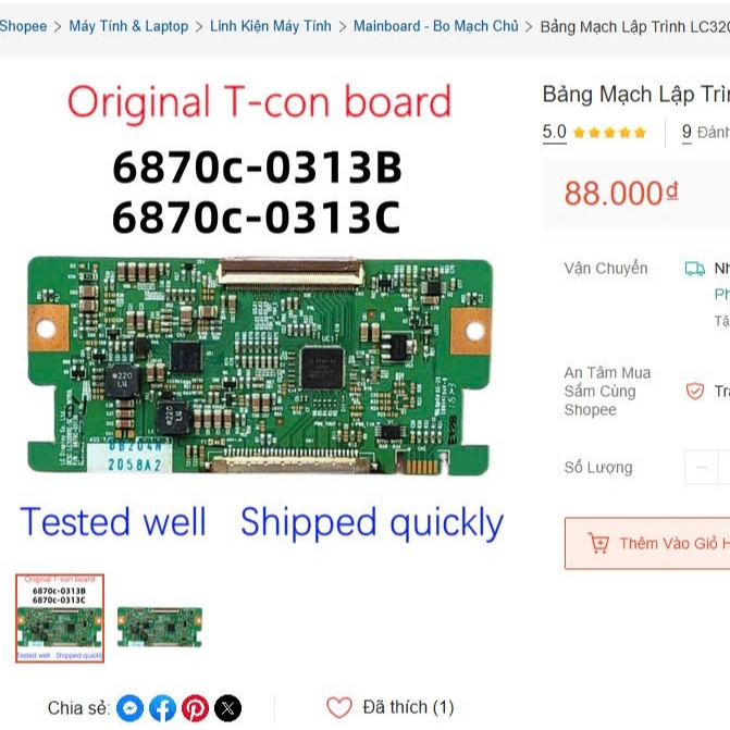 Bảng Mạch TCON TV 32inch Đa Năng LG LC320WXE-SCA1 6870C-0313B 6870C-0313C ( zin 100% thanh lý )