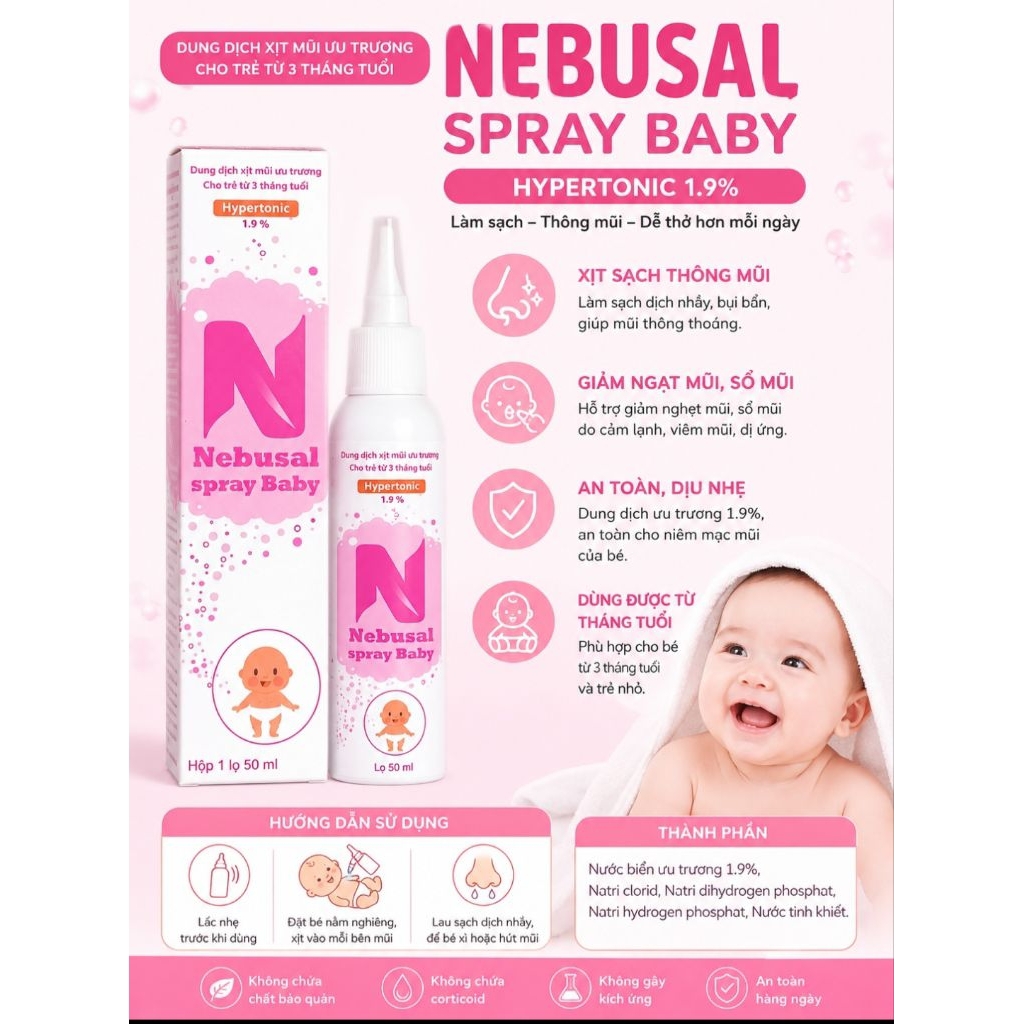 Nebusal Spray Baby Hypertonic 1.9% 50 ml