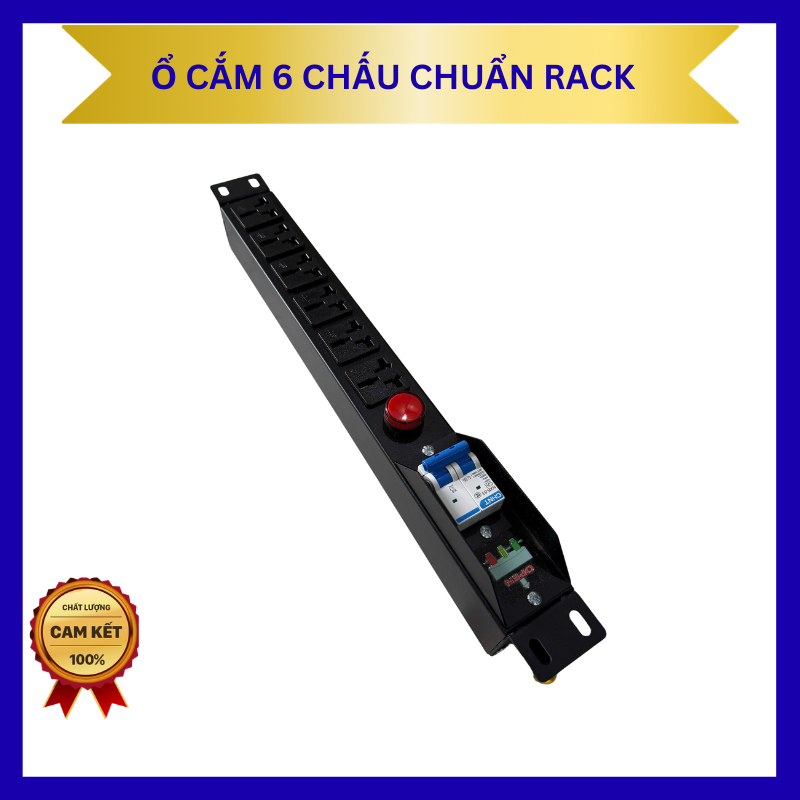 Ổ CẮM 6 CHẤU CHUẨN RACK, PDU 6 CHẤU