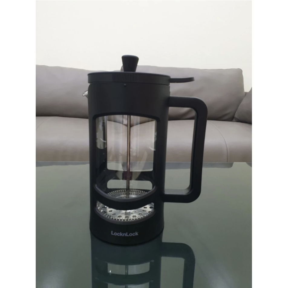 (FULL VAT) Bình Pha Trà Cafe French Press LocknLock LLG020, 1L, Thủy Tinh Chịu Nhiệt Borosilicate