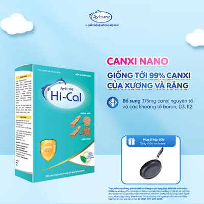 Avisure Hical Canxi Nano TPBVSK Cung Cấp Calicium, D3 và K2 Hỗ Trợ Giảm Nguy Cơ Loãng Xương