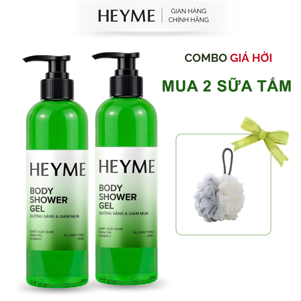 Combo 2 Sữa tắm hỗ trợ giảm mụn lưng, mụn cơ thể HEYME 300ML