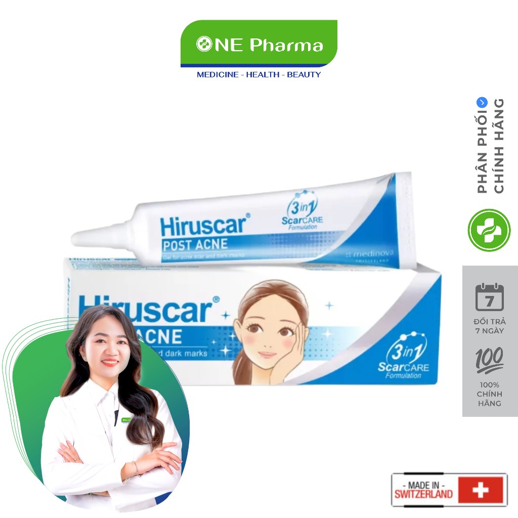 Gel Dưỡng Hiruscar Post Acne Hỗ Trợ Mờ Thâm Mụn, Sẹo Mụn – 5g/10g