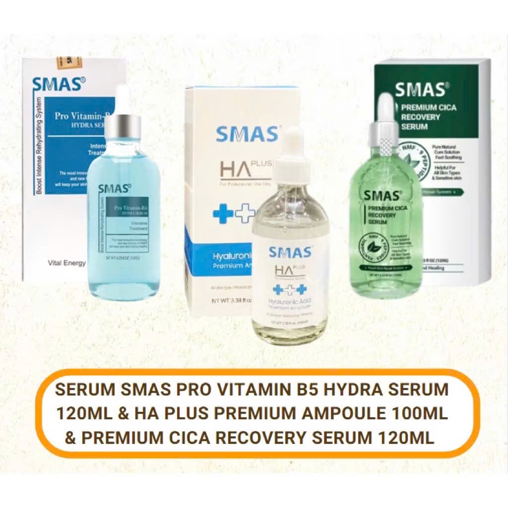 Serum Tinh Chất Phục Hồi B5 SMAS Pro Vitamin B5 Hydra Serum 120gm & Ampoule 100ml & CICA RECOVERY 12