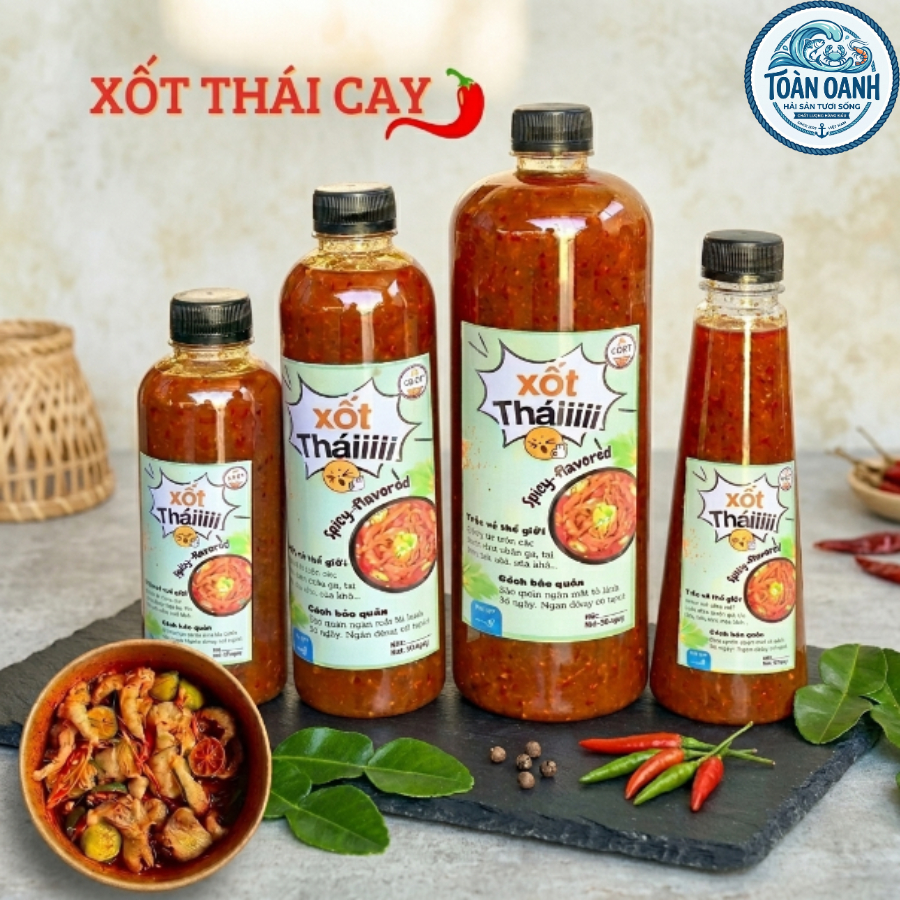 Xốt Thái Cay Tê 1,2KG Trộn Chân Gà, Sứa Khô,Trứng Non,Tai Heo, Hải Sản,Sứa Sốt Thái