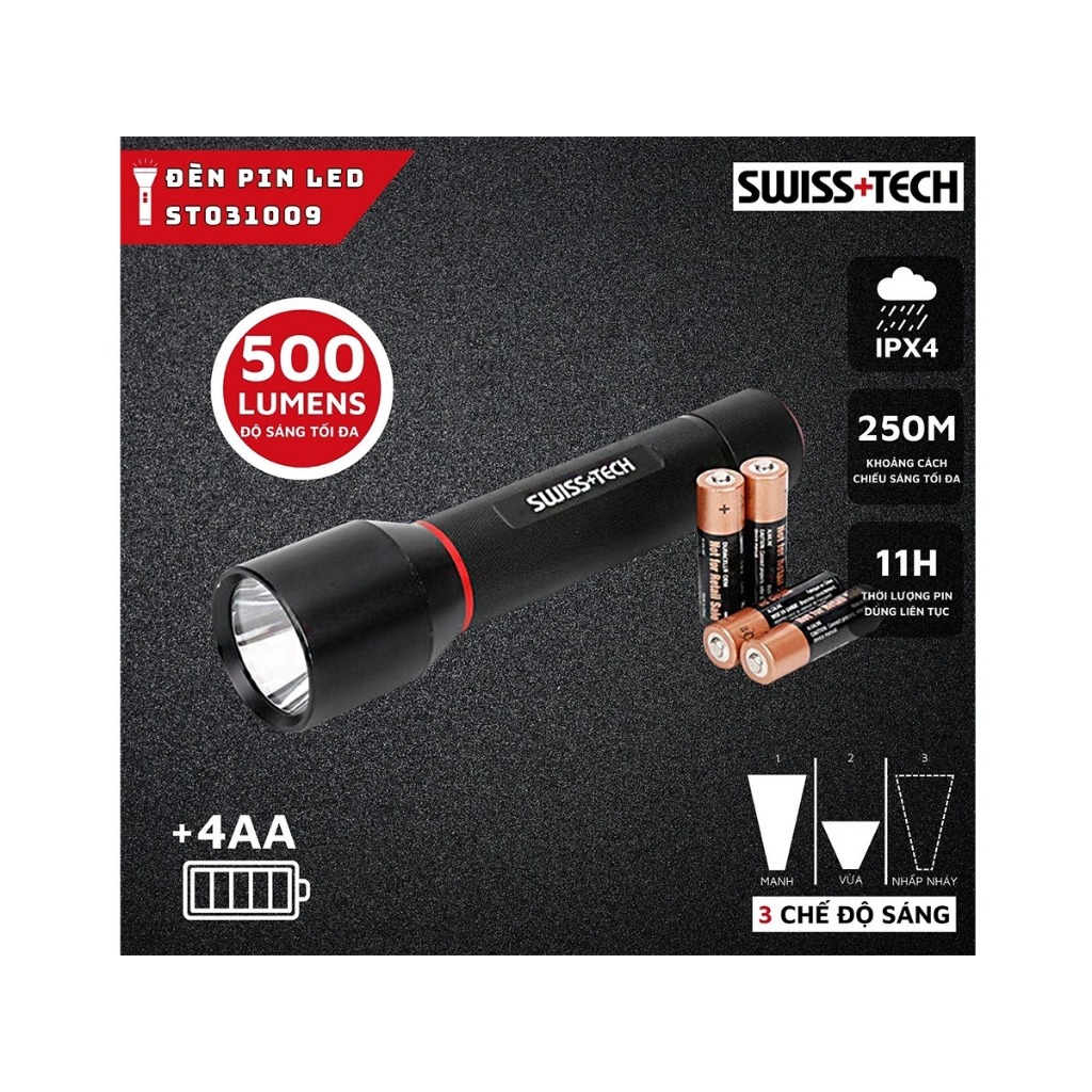 Đèn pin LED Swiss+Tech ST031009