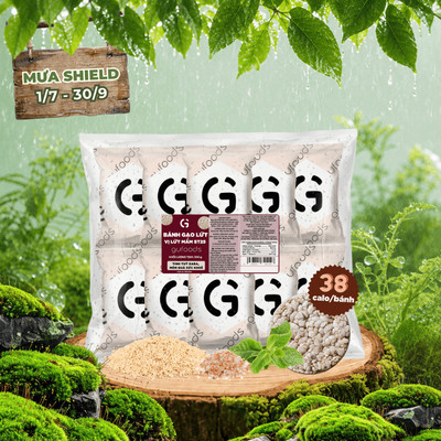 Bánh gạo lứt GUfoods - Không chiên dầu, Không đường, Eat clean, Tập gym (Túi 300g = 30 bánh)