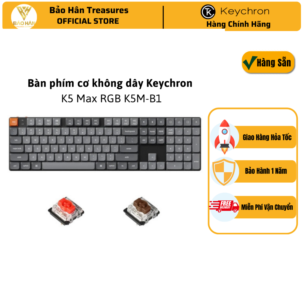 Bàn phím cơ Keychron K5 Max ( K5M-B) Gateron RGB Backlight - Hãng Chính Hãng