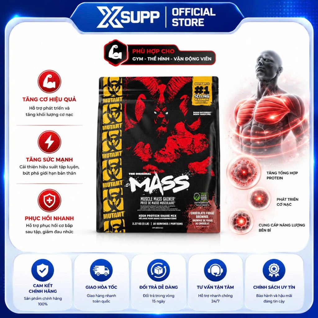 Mutant Mass 5lbs Dinh Dưỡng Thể Thao