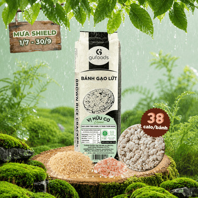 Bánh gạo lứt Hữu cơ GUfoods -Thành phần gạo lứt organic, Không đường, Healthy (170g/300g/510g)