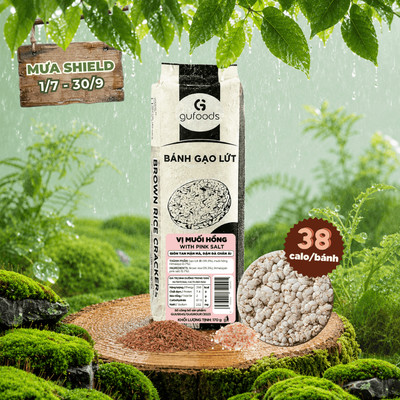 Bánh ăn kiêng gạo lứt GUfoods - Không chiên dầu, Không đường, Thực dưỡng, Tập gym (170g/300g/40g)