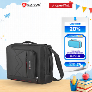 Cặp đa năng thời trang cao cấp sakos flash 13 15.6 inch khóa zip an toàn chống sốc phom cứng cáp