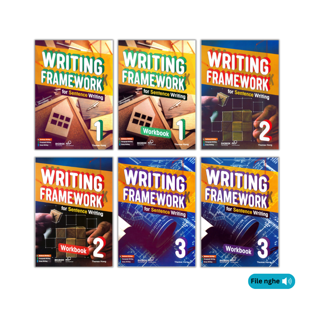 Sách - Writing Framework for Sentence Writing - Level 1,2,3 - Bản in laser tặng file nghe