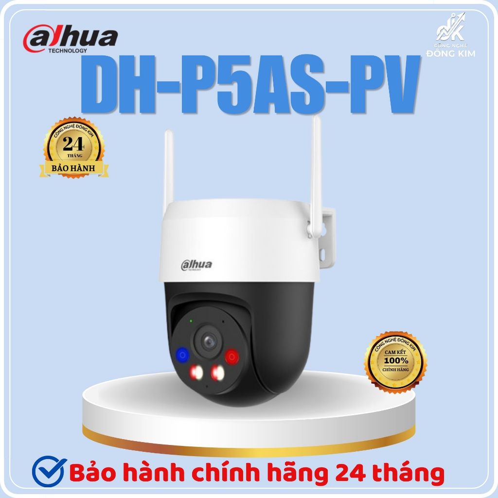 Camera IP Wifi 5MP DAHUA DH-P5AS-PV Xoay 360 độ, hình ảnh sắc nét Chính hãng