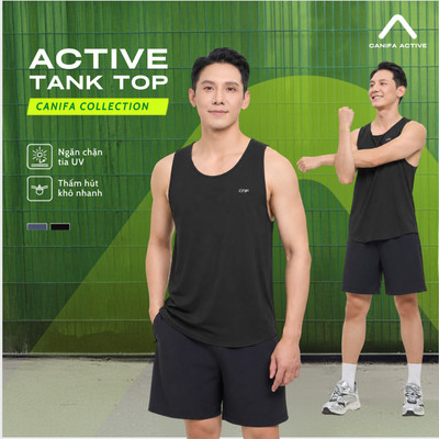 Áo ba lỗ active nam CANIFA thể thao 8TA26S002