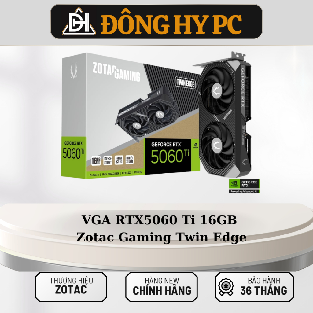 VGA card màn hình RTX 5060Ti 16GB Zotac Gaming Twin Edge