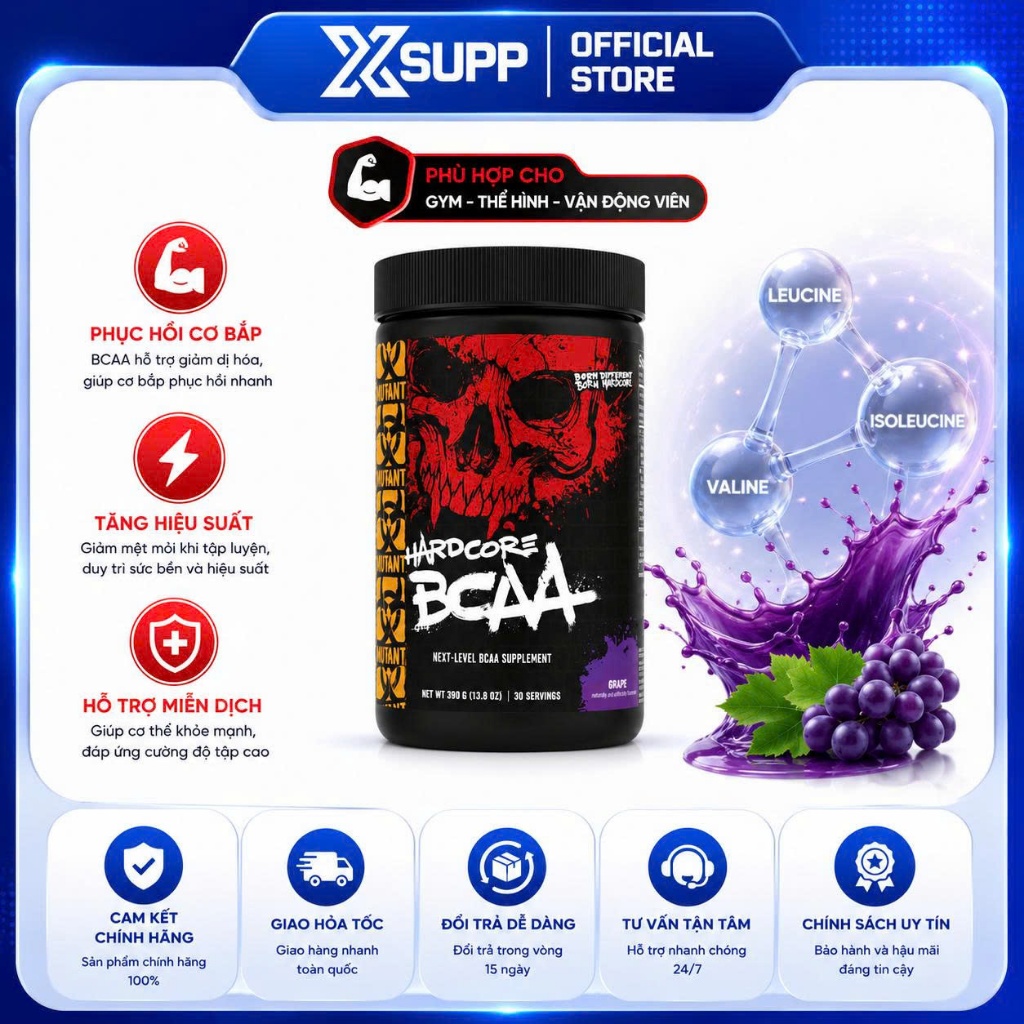 Mutant Hardcore BCAA Thực Phẩm Bổ Sung Dạng Bột