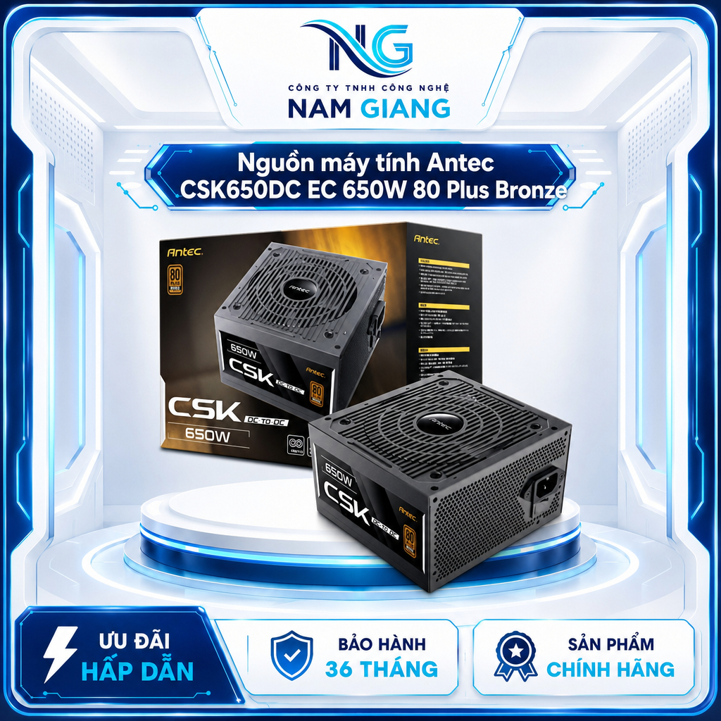 Nguồn máy tính Antec CSK650DC EC 650W 80 Plus Bronze