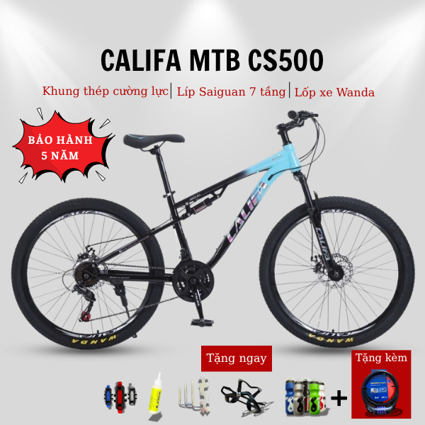 Xe Đạp Địa Hình CALIFA CS500 Shimano Tourney 3x7 Vành Nhôm 2 Lớp Chính Hãng