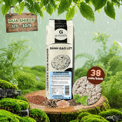 Bánh ăn kiêng gạo lứt GUfoods vị Superfoods - Không đường, Eat clean, Healthy, Gym (170g/300g/510g)