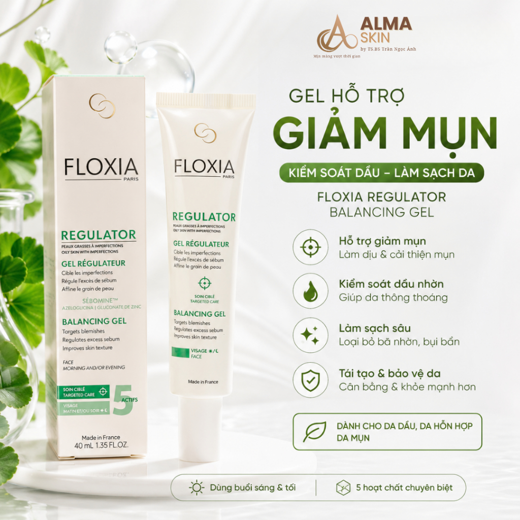 GEL DƯỠNG ẨM CHO DA DẦU MỤN BALANCING FLOXIA GEL REGULATEUR 40ML