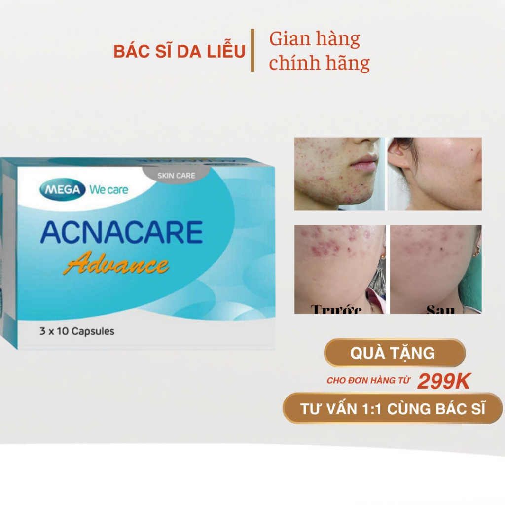 [ BẢN MỚI ] Viên uống giảm mụn, giảm nhờn Acnacare Advanced chính hãng