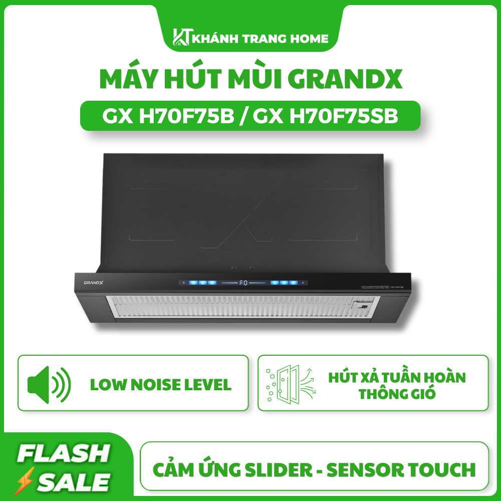 Hút mùi GRANDX GX H70F75B/GX H70F75SB - kiểu dáng Tornado Telescopic sang trọng - Khánh Trang Home