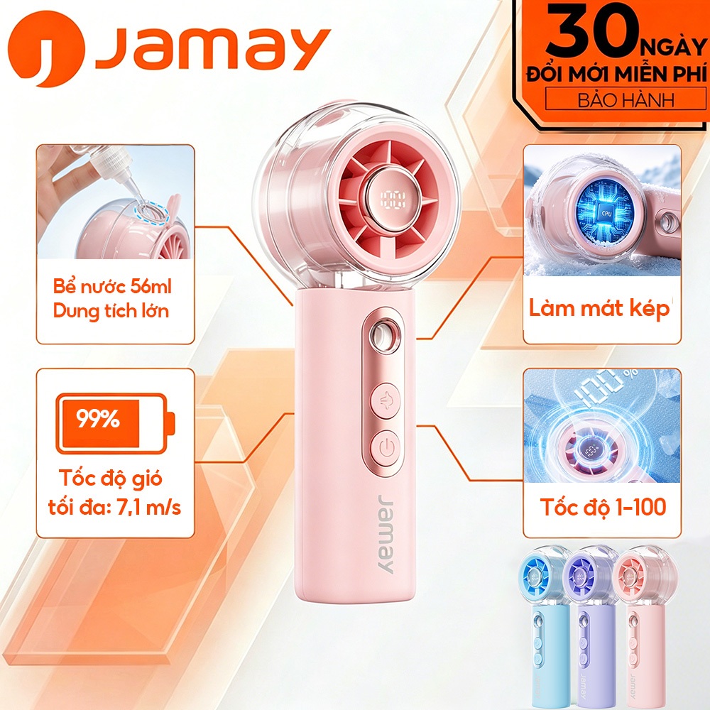 JAMAY MF10 Quạt Phun Sương Turbo Quạt cầm tay sạc điện199 cấp độ gió hoạt động êm ái giao diện Type-