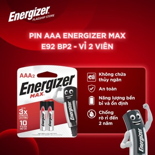 Pin AAA Energizer Max E92 BP2 - Vỉ 2 Viên