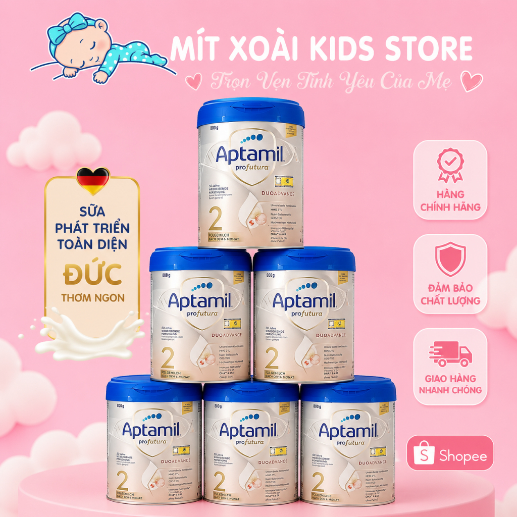 Sữa Aptamil Profutura Đức Số 2 800g Chính Hãng Hỗ Trợ Tiêu Hóa Tăng Đề Kháng Cho Bé 6-12 Tháng