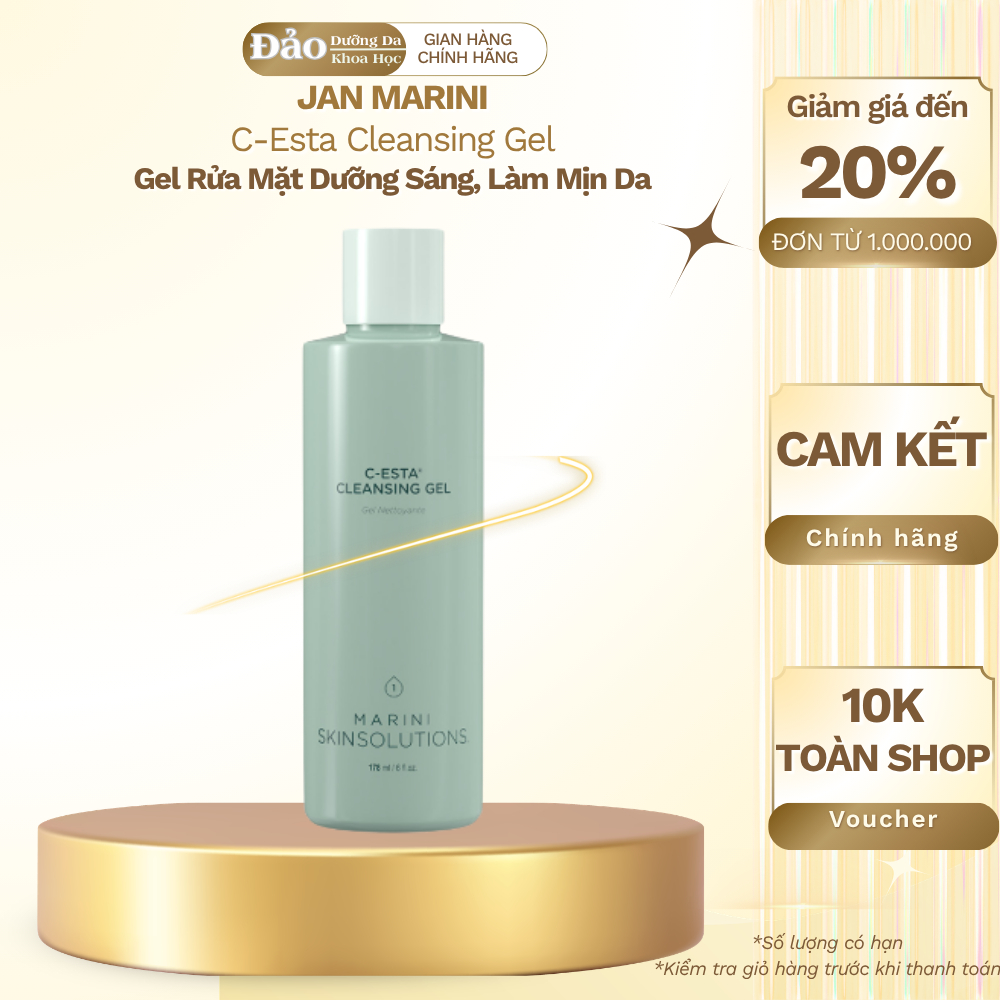 Jan Marini C-ESTA Cleansing Gel Gel Rửa Mặt Vitamin C Peptides Dưỡng Sáng Da 178ml