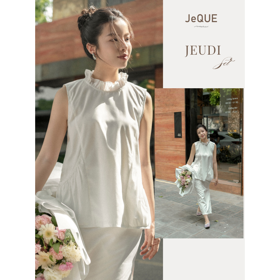 Set Đồ Trắng Thiết Kế Nhẹ Nhàng Jeudi Set By JeQUE