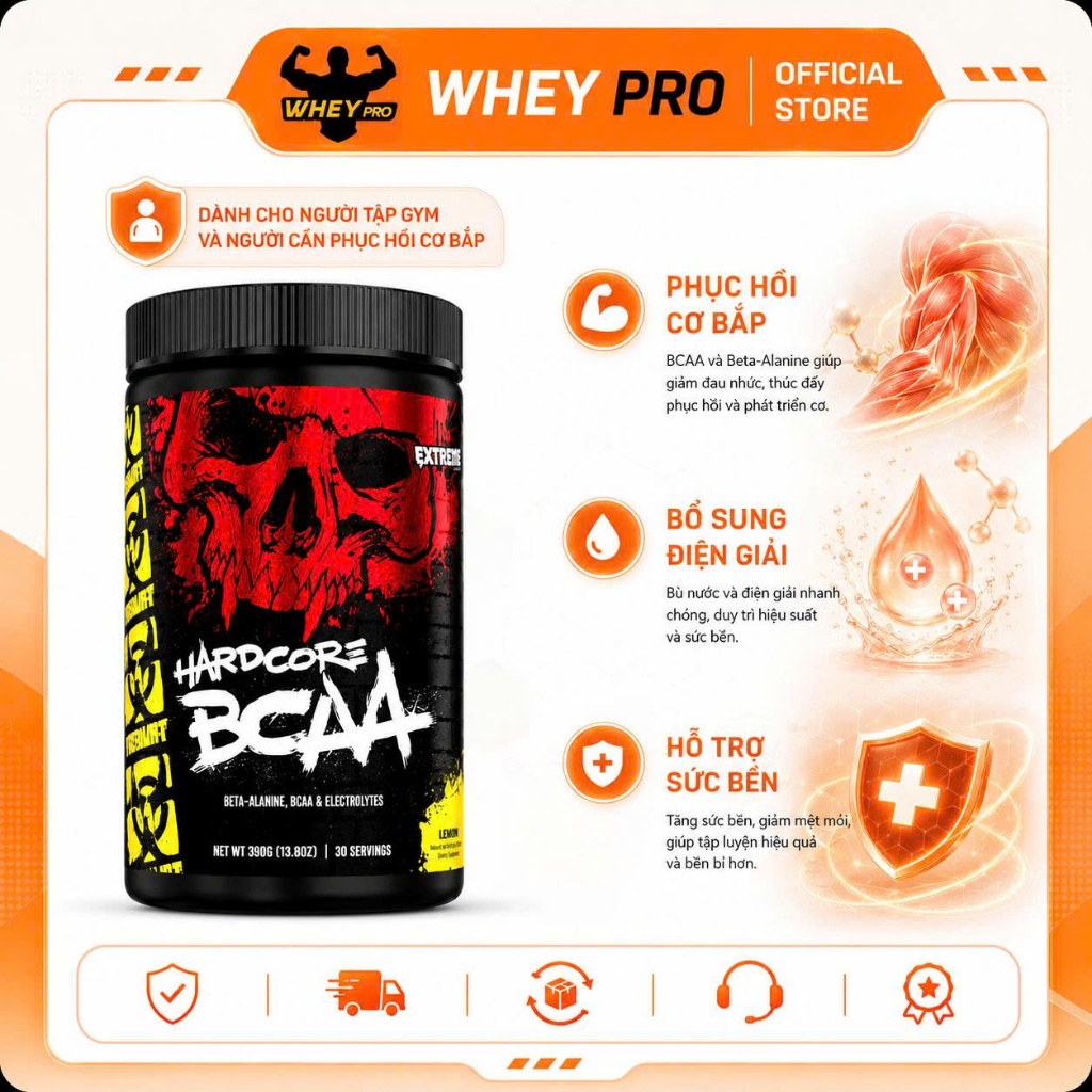 Mutant Hardcore BCAA Amino Acid Bột Tiện Lợi 30 Servings