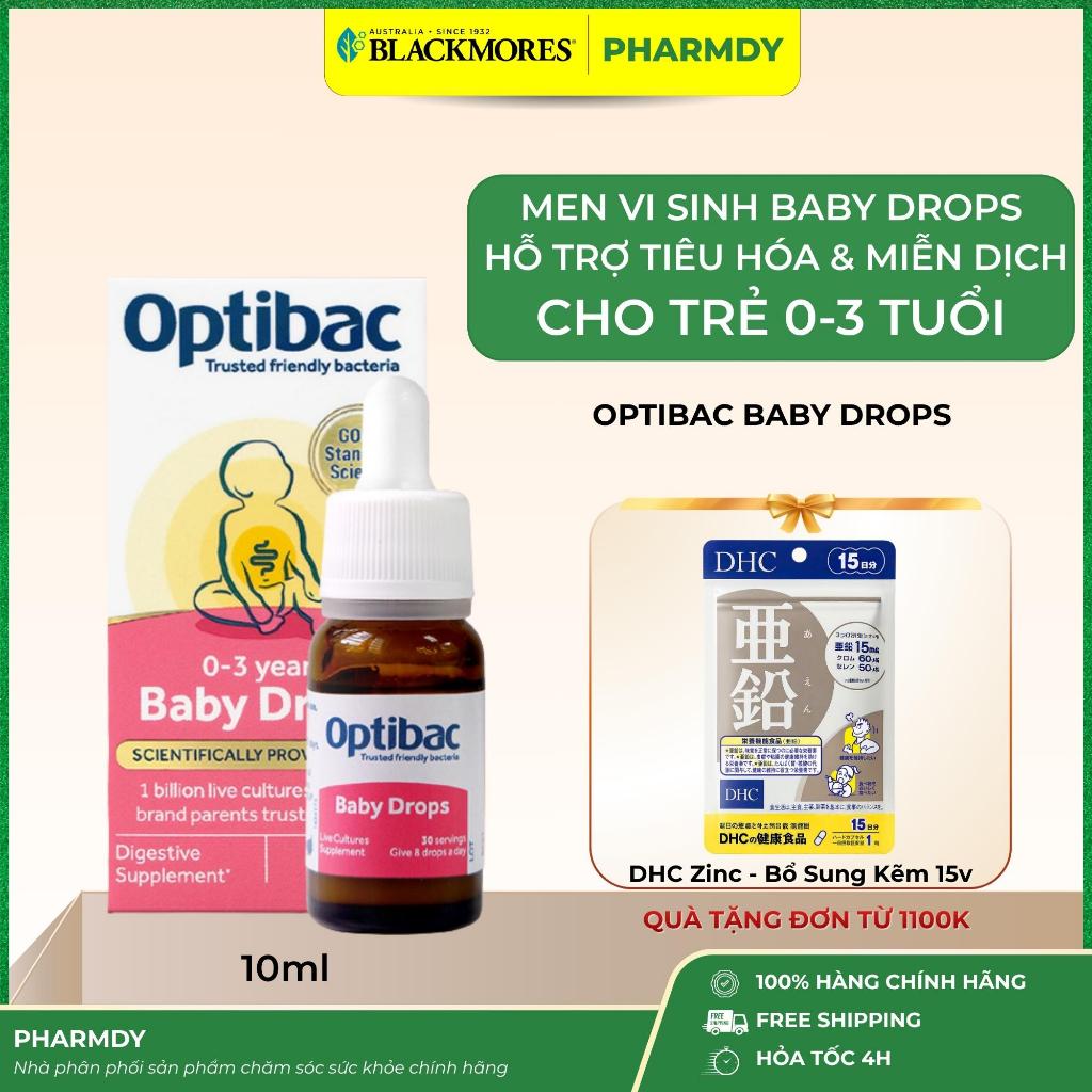 [CHÍNH HÃNG] Men vi sinh Optibac Baby Drops (10 ml) – Hỗ trợ tiêu hóa & miễn dịch cho bé – Pharmdy