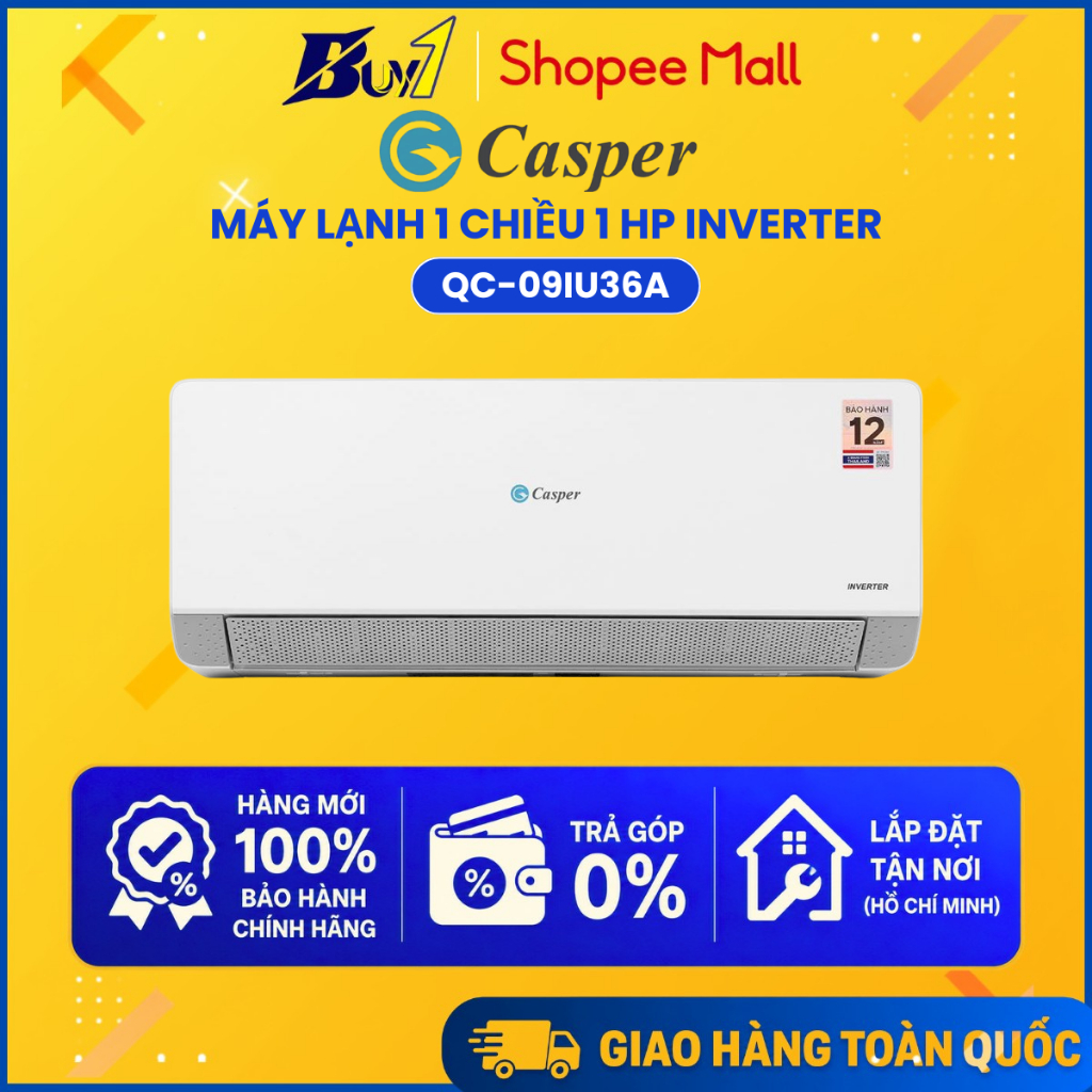 QC-09IU36A - Máy lạnh Casper Inverter 1 HP QC-09IU36A - Hàng chính hãng