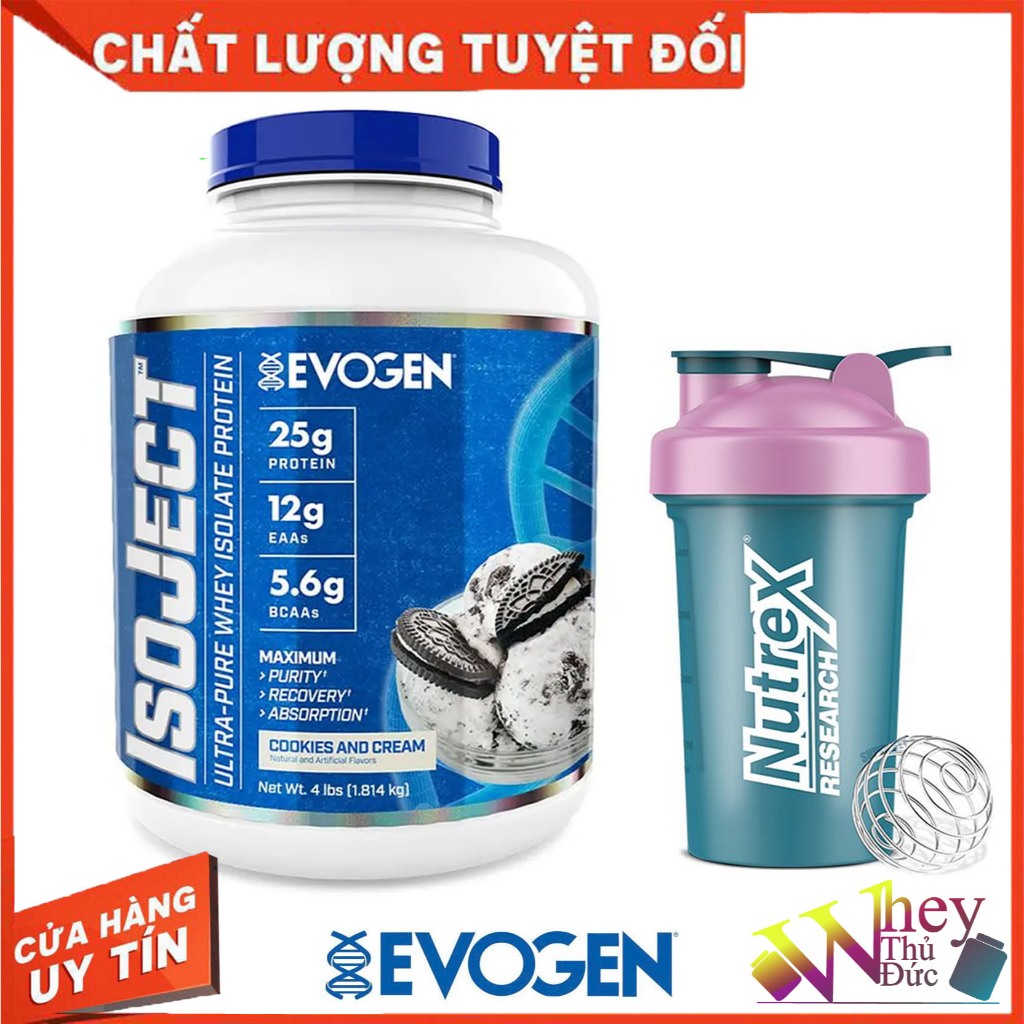 Evogen IsoJect Whey Protein 1.8kg (55 Servings) COOKIE | Triple Cold-Filtered Whey Isolate | 25g Pro