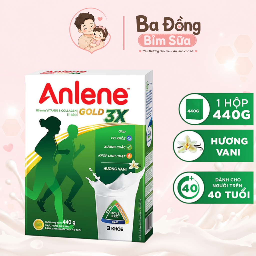 Sữa bột Anlene ít béo hương Vani 440g (Công thức 3X)