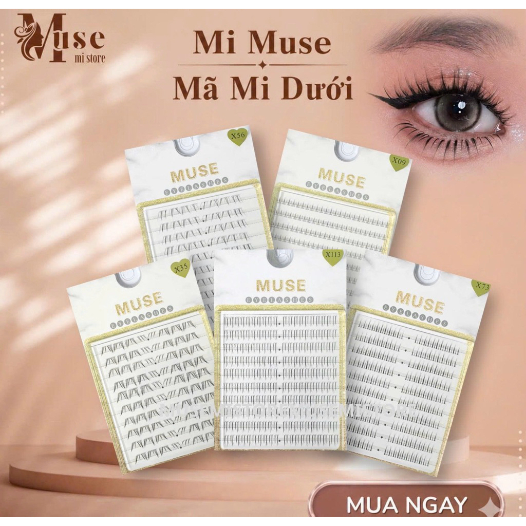 Mi Giả MUSE, Mã Mi Dưới, Mi Cụm Cao Cấp MUSE mỏng tự nhiên,- Muse Mi Store