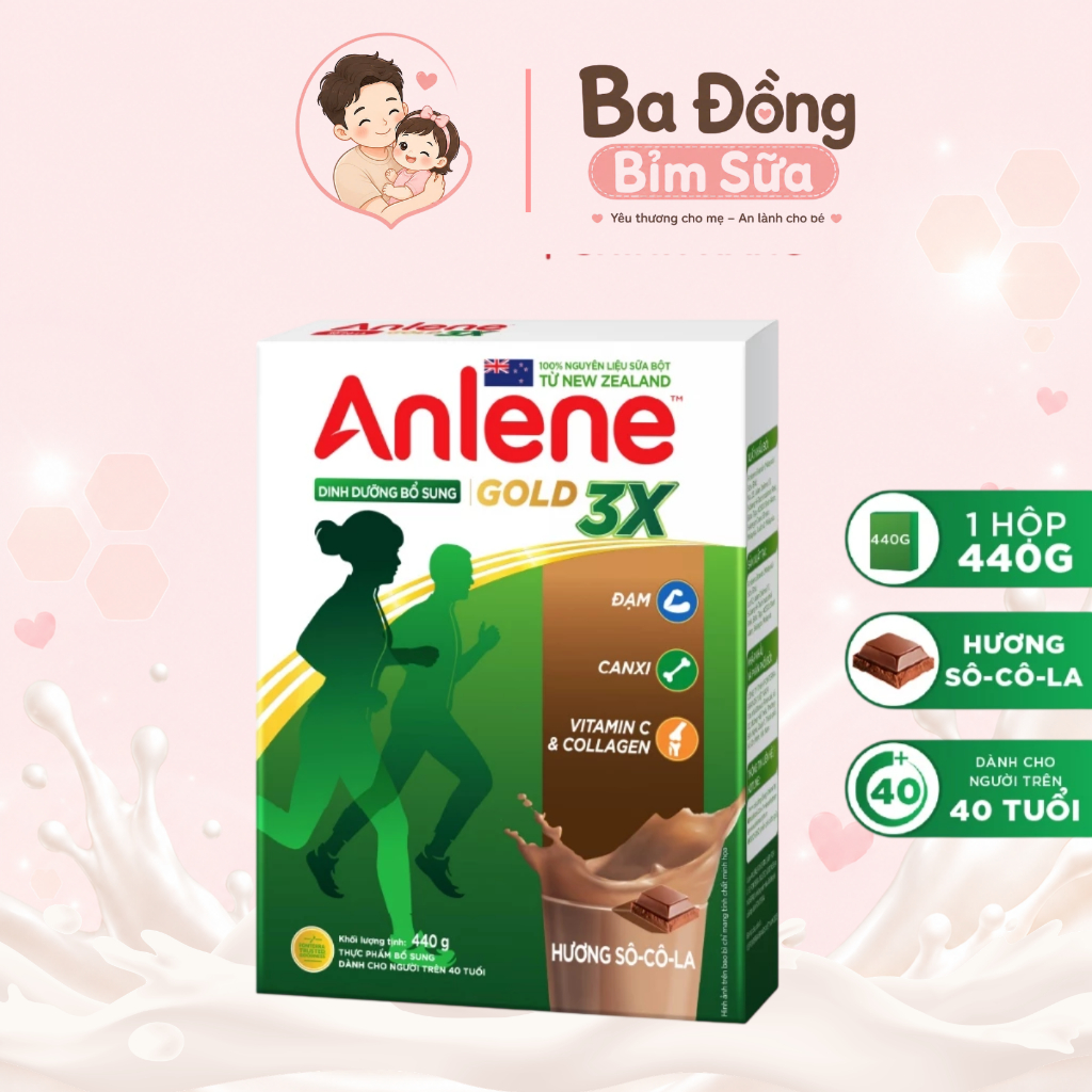 Sữa bột Anlene ít béo hương Socola 440g (Công thức 3X)