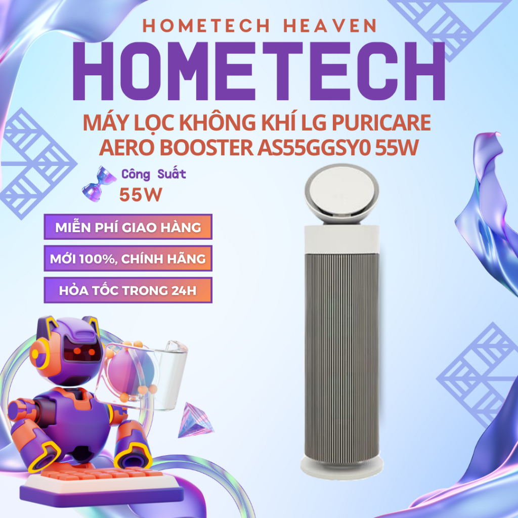 AS55GGSY0 - Máy lọc không khí LG PuriCare Aero Booster AS55GGSY0 55W - CHÍNH HÃNG
