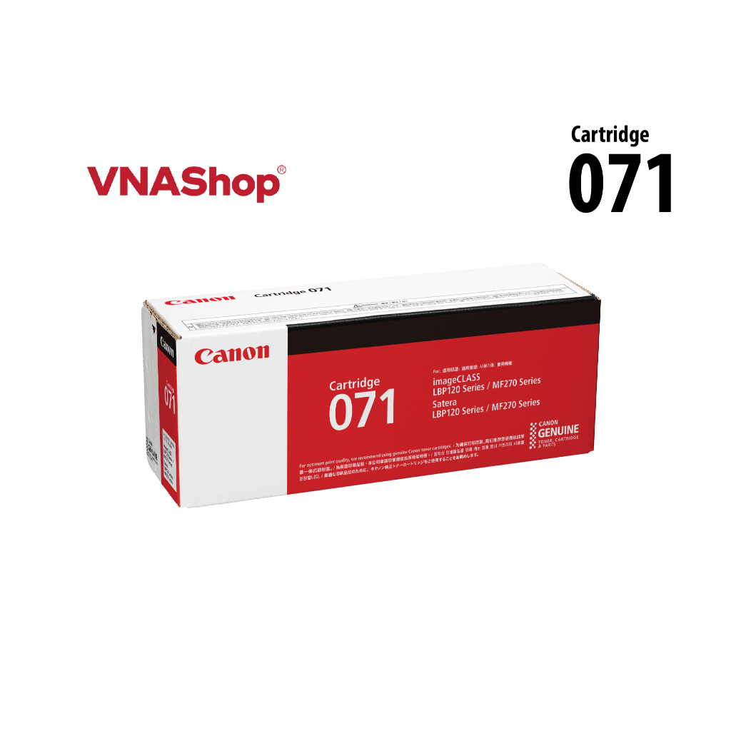 Hộp mực Canon Cartridge 071 Chính Hãng – Dùng cho Canon LBP121dn, LBP122dw, MF272dw, MF273dw, MF275d