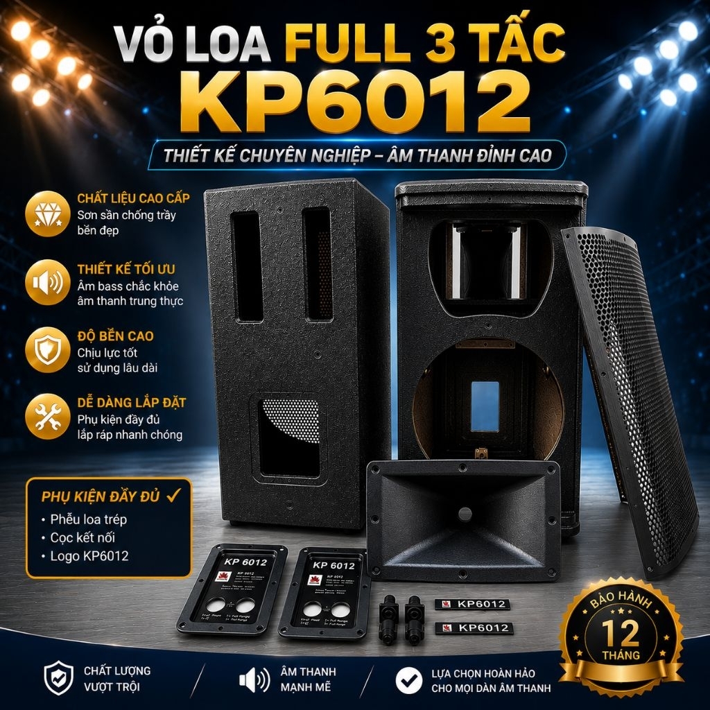 VỎ THÙNG LOA FULL ĐƠN 30 JB KP6012 ĐỦ PHỤ KIỆN - GIÁ 1 ĐÔI TẶNG THÊM BÔNG