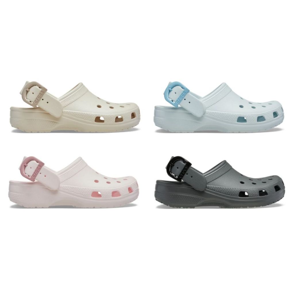 Dép Sục CROCS BUCKLE CLASSIC, Giày Clog Unisex Crocs Classic Enamel Buckle - Bubble Ice