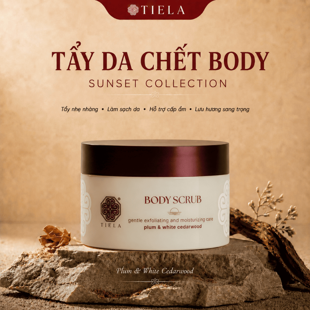 [TIELA] Tẩy Da Chết Body TIELA #Sunset - Dạng Đường Jelly, Làm Sạch Da, Cấp Ẩm, Hương Mận & Gỗ Tuyết